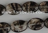 COV145 15.5 inches 13*18mm oval watermelon black beads wholesale