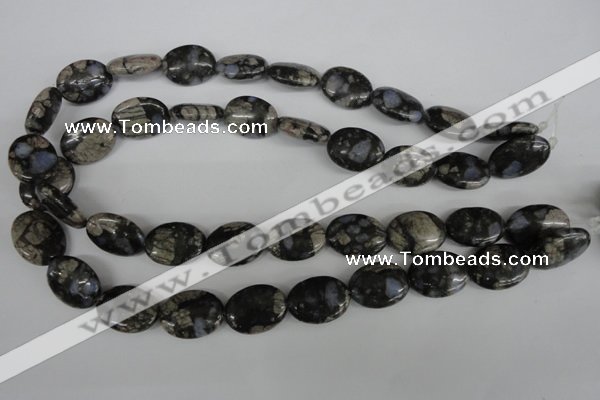 COV152 15.5 inches 15*20mm oval glaucophane beads wholesale