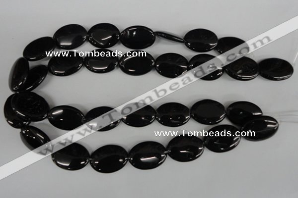 COV160 15.5 inches 17*24mm oval black agate beads wholesale