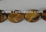 COV180 15.5 inches 13*18mm faceted oval yellow tiger eye beads wholesale