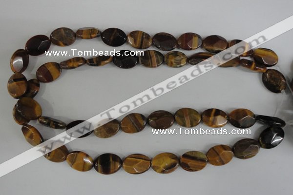 COV180 15.5 inches 13*18mm faceted oval yellow tiger eye beads wholesale