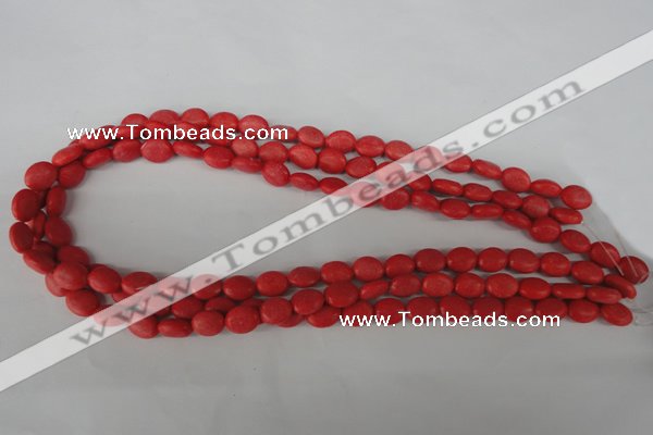 COV23 15.5 inches 8*10mm oval synthetic coral beads wholesale