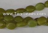 COV28 15.5 inches 8*10mm oval Korean jade gemstone beads wholesale