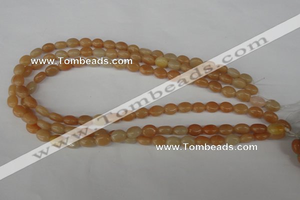 COV47 15.5 inches 8*10mm oval pink aventurine beads wholesale