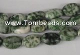 COV52 15.5 inches 8*12mm oval green spot gemstone beads wholesale