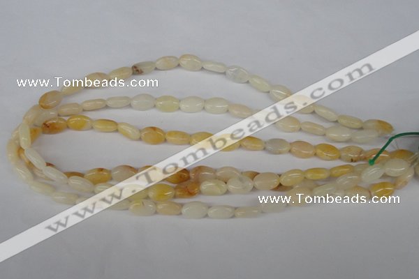 COV55 15.5 inches 8*12mm oval yellow jade gemstone beads wholesale