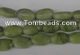 COV56 15.5 inches 8*12mm oval seaweed jade gemstone beads wholesale