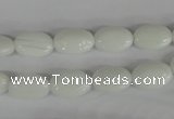 COV58 15.5 inches 8*12mm oval white porcelain beads wholesale