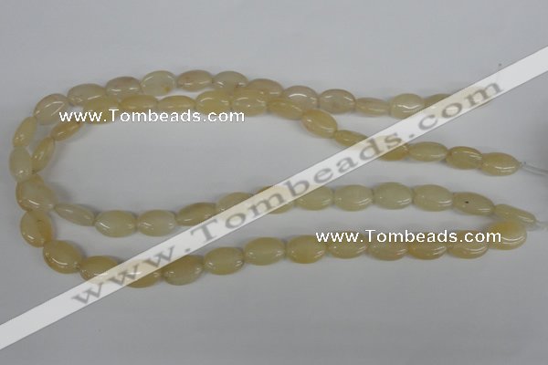 COV68 15.5 inches 10*14mm oval yellow jade beads wholesale