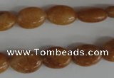 COV69 15.5 inches 10*14mm oval yellow jade beads wholesale