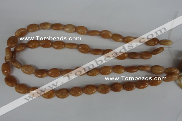 COV69 15.5 inches 10*14mm oval yellow jade beads wholesale