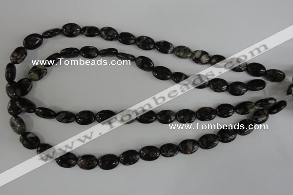 COV71 15.5 inches 10*14mm oval plum blossom jade beads wholesale