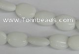 COV82 15.5 inches 10*14mm oval white porcelain beads wholesale