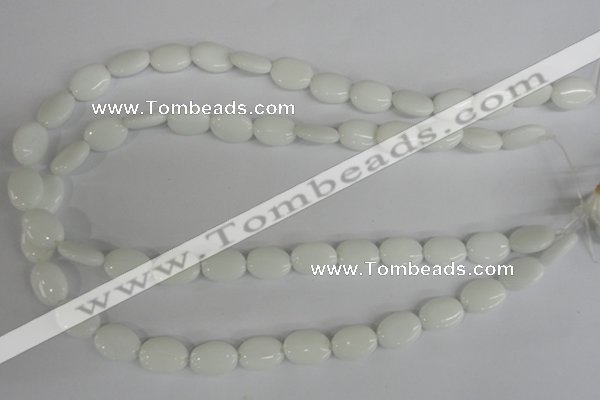 COV82 15.5 inches 10*14mm oval white porcelain beads wholesale