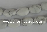 COV86 15.5 inches 10*14mm oval white howlite turquoise beads wholesale