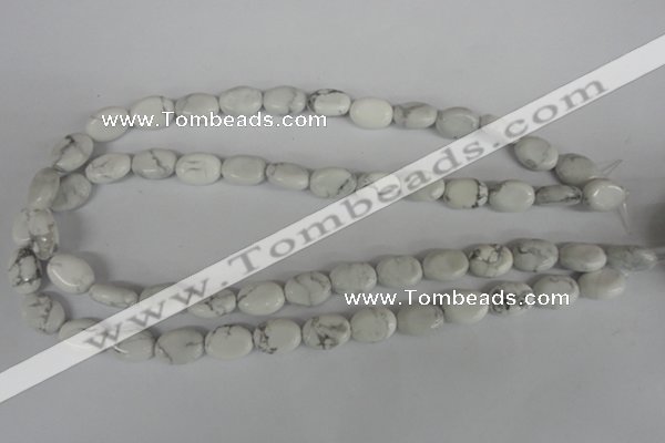 COV86 15.5 inches 10*14mm oval white howlite turquoise beads wholesale