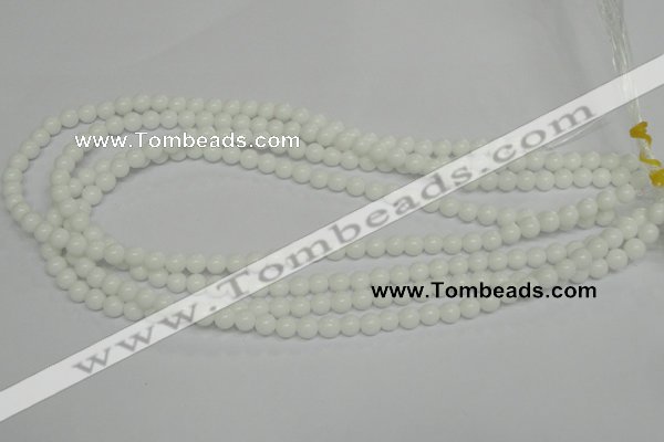 CPB02 15.5 inches 6mm round white porcelain beads wholesale