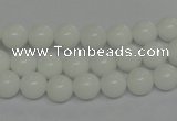 CPB03 15.5 inches 8mm round white porcelain beads wholesale