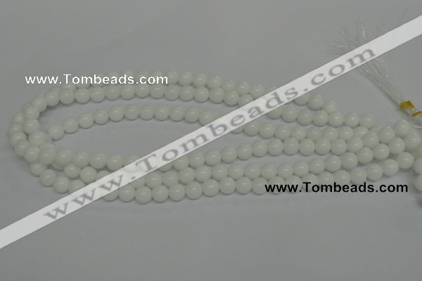 CPB03 15.5 inches 8mm round white porcelain beads wholesale