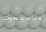 CPB06 15.5 inches 14mm round white porcelain beads wholesale