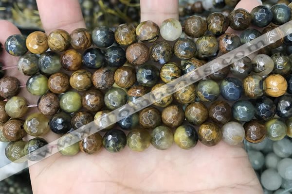 CPB1065 15.5 inches 4mm faceted round natural pietersite beads