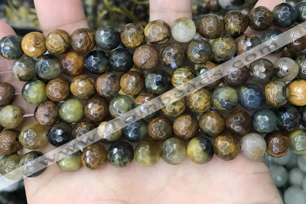 CPB1067 15.5 inches 8mm faceted round natural pietersite beads