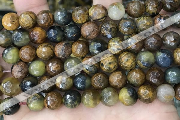 CPB1069 15.5 inches 12mm faceted round natural pietersite beads