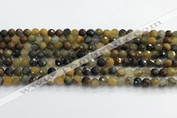 CPB1076 15.5 inches 6mm faceted round natural pietersite beads