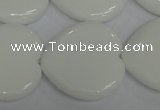 CPB108 15.5 inches 30*30mm heart white porcelain beads wholesale