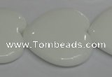 CPB109 15.5 inches 35*35mm heart white porcelain beads wholesale