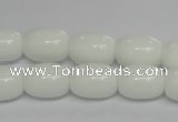 CPB11 15.5 inches 10*14mm drum white porcelain beads wholesale