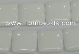 CPB115 15.5 inches 20*20mm square white porcelain beads wholesale