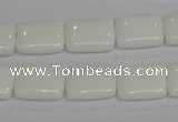 CPB121 15.5 inches 12*16mm rectangle white porcelain beads wholesale