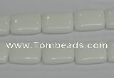 CPB121 15.5 inches 12*16mm rectangle white porcelain beads wholesale