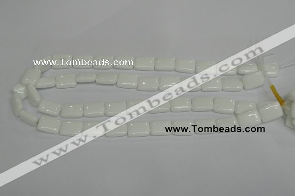 CPB121 15.5 inches 12*16mm rectangle white porcelain beads wholesale