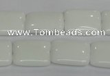 CPB122 15.5 inches 15*20mm rectangle white porcelain beads wholesale