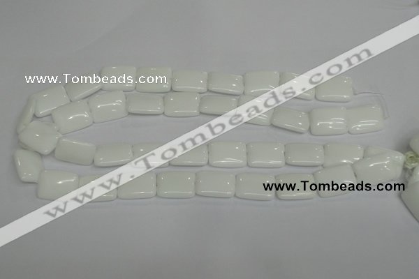 CPB122 15.5 inches 15*20mm rectangle white porcelain beads wholesale