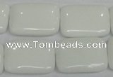 CPB123 15.5 inches 18*25mm rectangle white porcelain beads wholesale