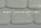 CPB124 15.5 inches 22*30mm rectangle white porcelain beads wholesale