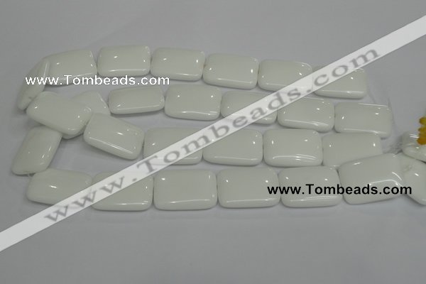 CPB124 15.5 inches 22*30mm rectangle white porcelain beads wholesale