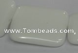 CPB125 15.5 inches 30*40mm rectangle white porcelain beads wholesale