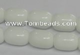 CPB14 15.5 inches 13*18mm drum white porcelain beads wholesale