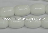 CPB15 15.5 inches 15*20mm drum white porcelain beads wholesale