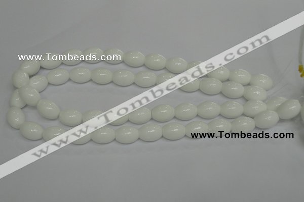 CPB17 15.5 inches 10*14mm rice white porcelain beads wholesale