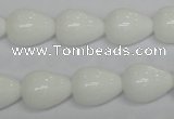 CPB23 15.5 inches 12*16mm teardrop white porcelain beads wholesale