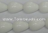 CPB24 15.5 inches 13*18mm teardrop white porcelain beads wholesale