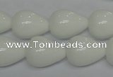 CPB25 15.5 inches 15*20mm teardrop white porcelain beads wholesale