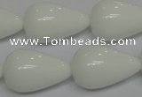 CPB26 15.5 inches 15*25mm teardrop white porcelain beads wholesale