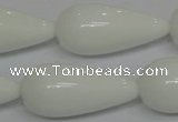 CPB27 15.5 inches 10*30mm teardrop white porcelain beads wholesale