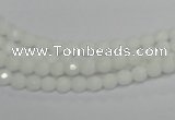 CPB31 15.5 inches 4mm faceted round white porcelain beads wholesale